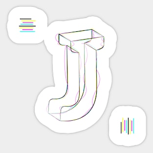 J - cmyk strokes Sticker